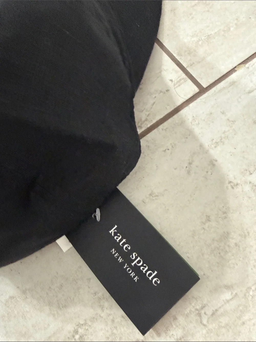 kate spade black baseball cap with white logo nwt .. linen